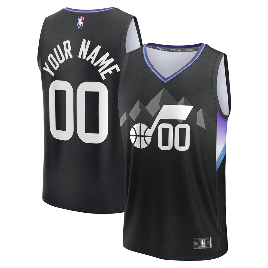 Men's Utah Jazz Fanatics Black Fast Break Custom Jersey - Statement Edition