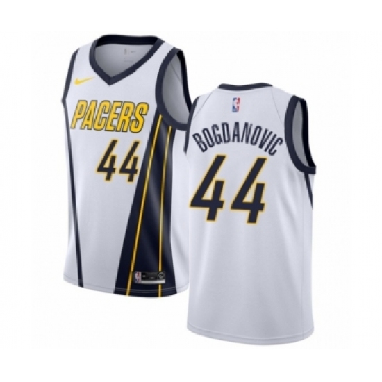 Women's Nike Indiana Pacers #44 Bojan Bogdanovic White Swingman Jersey - Earned Edition - Ujersey