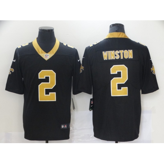 Men's New Orleans Saints #2 Jameis Winston Black Limited Jersey - Ujersey