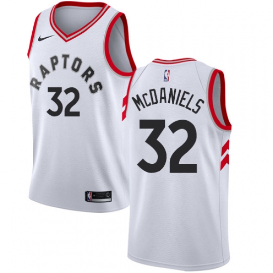 Women's Nike Toronto Raptors #32 KJ McDaniels Authentic White NBA Jersey - Association Edition - Ujersey