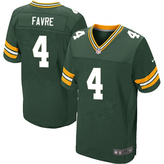 Men's Nike Green Bay Packers #4 Brett Favre Elite Green Team Color NFL Jersey - Ujersey