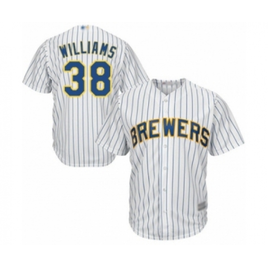 Youth Milwaukee Brewers #38 Devin Williams Authentic White Alternate Cool Base Baseball Player Jersey - Ujersey