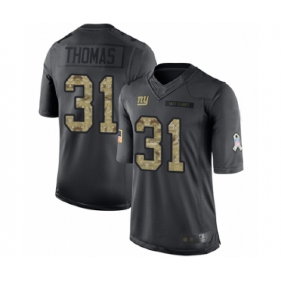 Youth New York Giants #31 Michael Thomas Limited Black 2016 Salute to Service Football Jersey - Ujersey