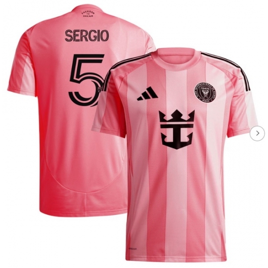 Men's Inter Miami CF Sergio Busquets adidas Light Pink 2025 Euforia Replica Player Jersey - Ujersey