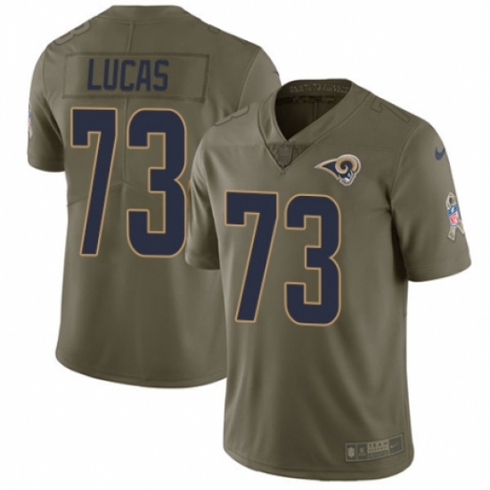 Men's Nike Los Angeles Rams #73 Cornelius Lucas Limited Olive 2017 Salute to Service NFL Jersey - Ujersey