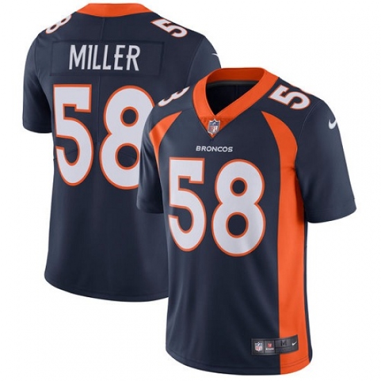 Men's Nike Denver Broncos #58 Von Miller Navy Blue Alternate Vapor Untouchable Limited Player NFL Jersey - Ujersey