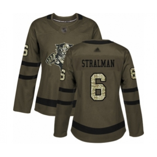 Women's Florida Panthers #6 Anton Stralman Authentic Green Salute to Service Hockey Jersey - Ujersey