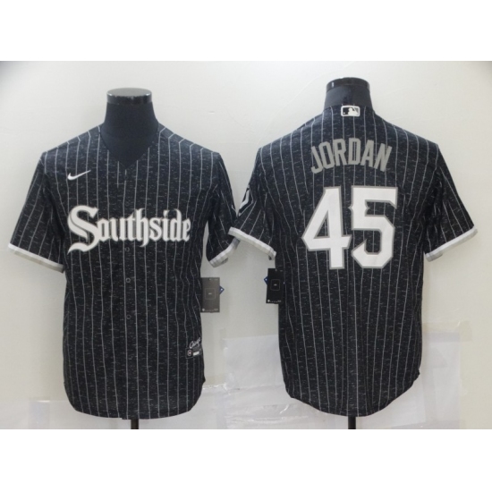 Men's Nike Chicago White Sox Southside #45 Michael Jordan Black Alternate Flex Base Jersey - Ujersey