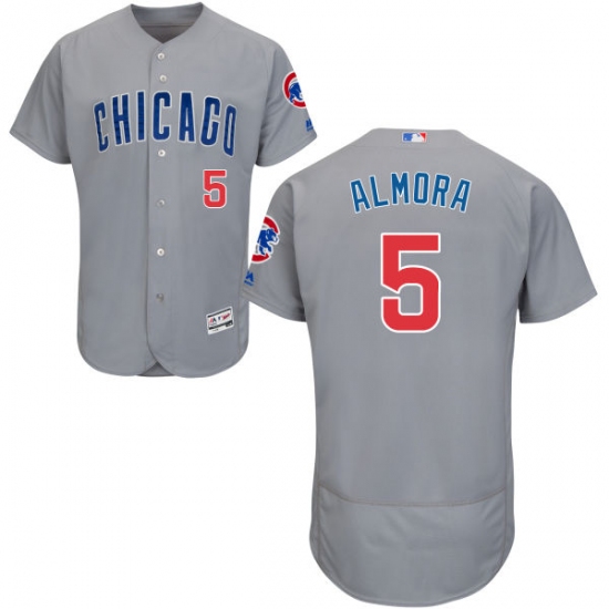 Men's Majestic Chicago Cubs #5 Albert Almora Jr Grey Road Flexbase Authentic Collection MLB Jersey