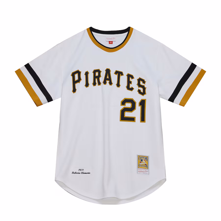 Men's Pittsburgh Pirates Roberto Clemente Mitchell & Ness White Cooperstown Collection Authentic Jersey - Ujersey