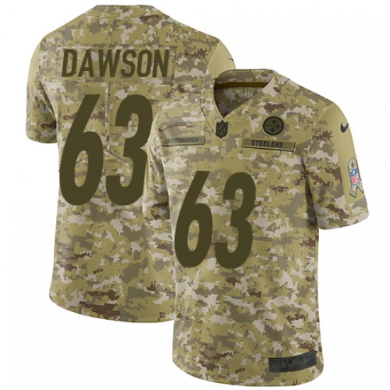Youth Nike Pittsburgh Steelers #63 Dermontti Dawson Limited Camo 2018 Salute to Service NFL Jersey - Ujersey