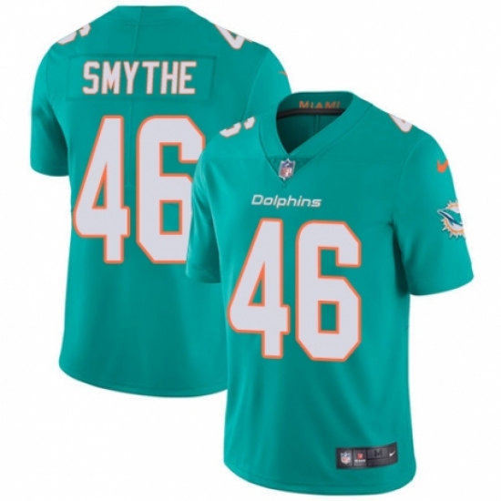 Youth Nike Miami Dolphins #46 Durham Smythe Aqua Green Team Color Vapor Untouchable Limited Player NFL Jersey - Ujersey