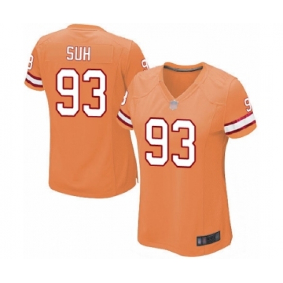 Women's Tampa Bay Buccaneers #93 Ndamukong Suh Game Orange Glaze Alternate Football Jersey - Ujersey