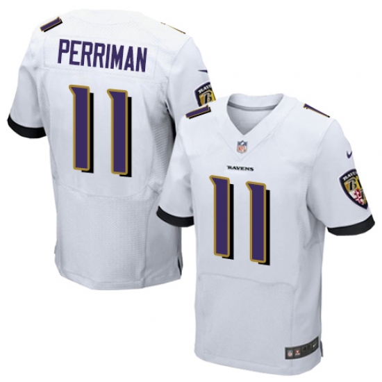 Men's Nike Baltimore Ravens #11 Breshad Perriman Elite White NFL Jersey - Ujersey
