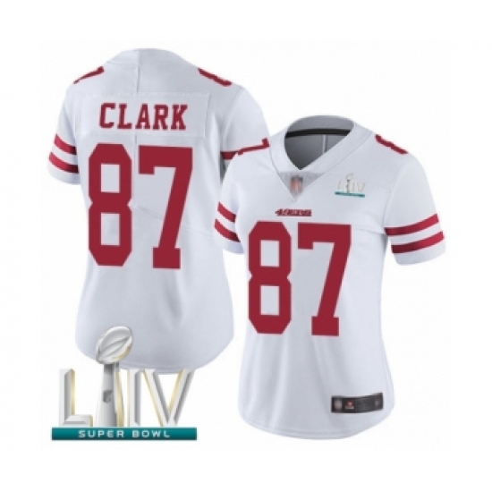 Women's San Francisco 49ers #87 Dwight Clark White Vapor Untouchable Limited Player Super Bowl LIV Bound Football Jersey - Ujersey