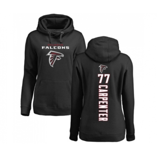 Football Women's Atlanta Falcons #77 James Carpenter Black Backer Pullover Hoodie - Ujersey