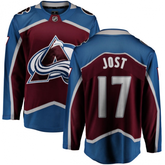 Men's Colorado Avalanche #17 Tyson Jost Fanatics Branded Maroon Home Breakaway NHL Jersey - Ujersey