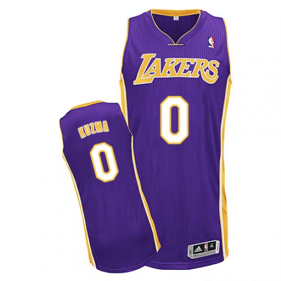 Men's Adidas Los Angeles Lakers #0 Kyle Kuzma Authentic Purple Road NBA Jersey - Ujersey