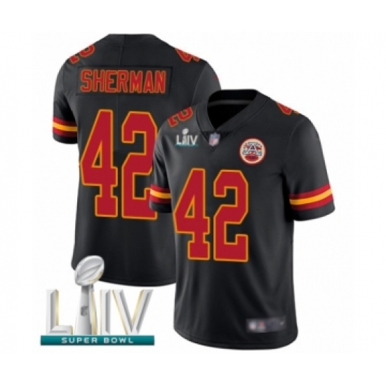 Men's Kansas City Chiefs #42 Anthony Sherman Limited Black Rush Vapor Untouchable Super Bowl LIV Bound Football Jersey - Ujersey