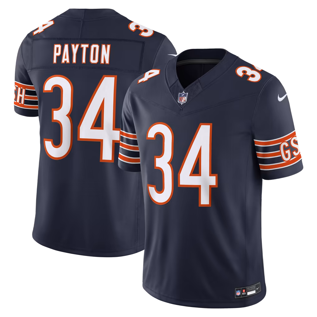 Men's Chicago Bears Walter Payton Nike Navy Vapor F.U.S.E. Stitched Retired Limited Jersey - Ujersey