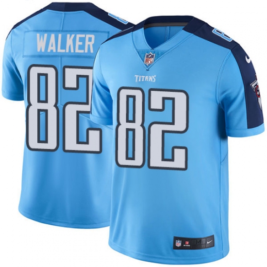 Youth Nike Tennessee Titans #82 Delanie Walker Elite Light Blue Team Color NFL Jersey - Ujersey