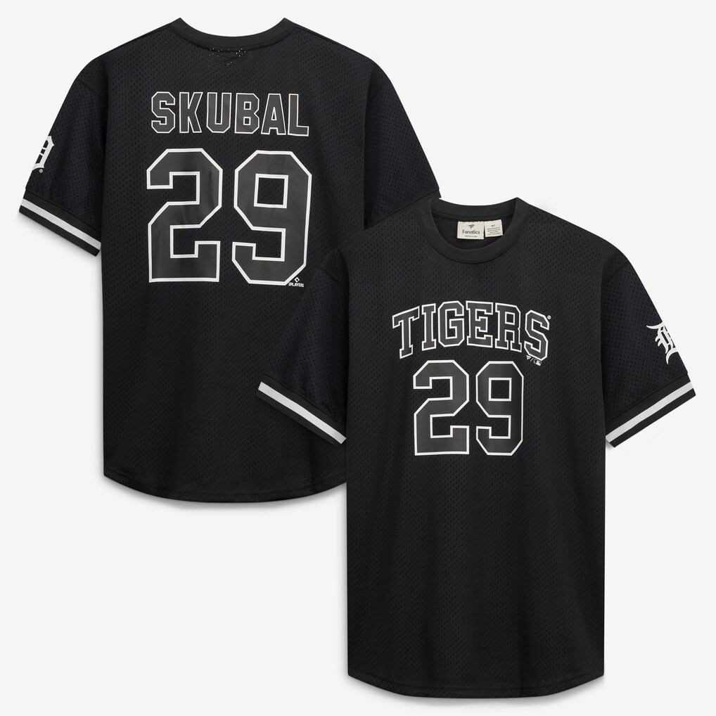 Men's Detroit Tigers Tarik Skubal Fanatics Black/White Big & Tall Heavyweight Mesh Jersey - Ujersey