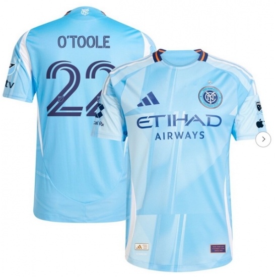 Men's New York City FC Kevin O'Toole adidas Light Blue 2025 The Excelsior Kit Authentic Player Jersey - Ujersey