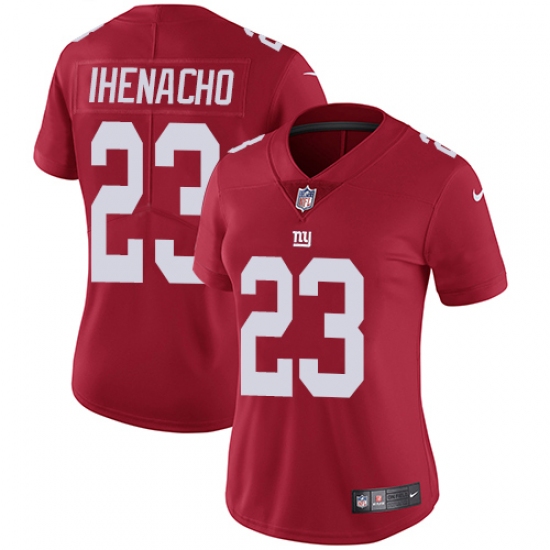 Women's Nike New York Giants #23 Duke Ihenacho Red Alternate Vapor Untouchable Limited Player NFL Jersey - Ujersey