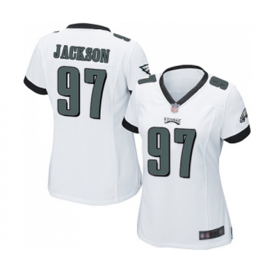 Women's Philadelphia Eagles #97 Malik Jackson Game White Football Jersey - Ujersey