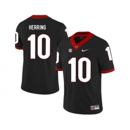 Georgia Bulldogs 10 Malik Herring Black Nike College Football Jersey - Ujersey