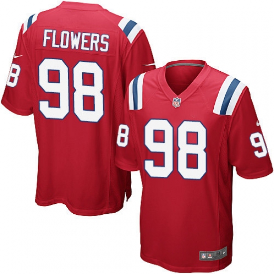 Men's Nike New England Patriots #98 Trey Flowers Game Red Alternate NFL Jersey - Ujersey