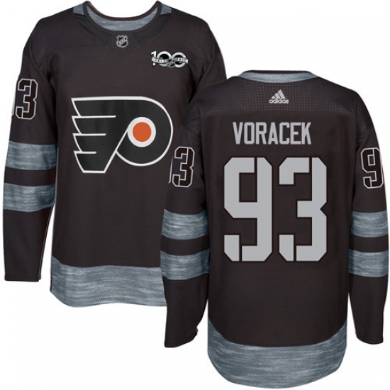 Men's Adidas Philadelphia Flyers #93 Jakub Voracek Premier Black 1917-2017 100th Anniversary NHL Jersey - Ujersey