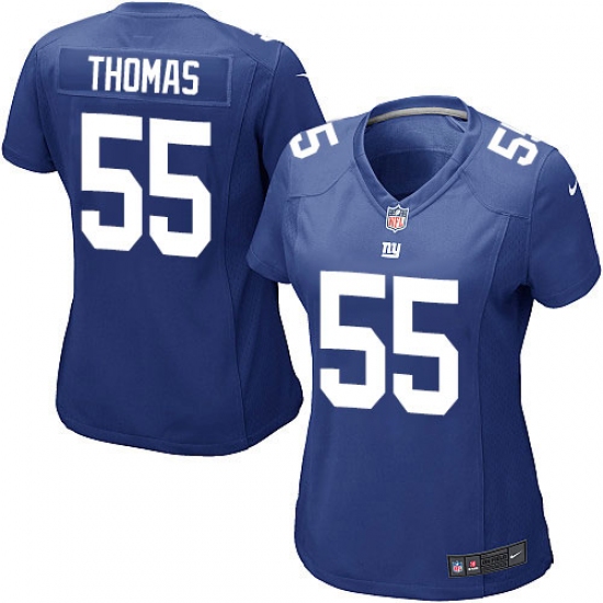Women's Nike New York Giants #55 J.T. Thomas Game Royal Blue Team Color NFL Jersey - Ujersey