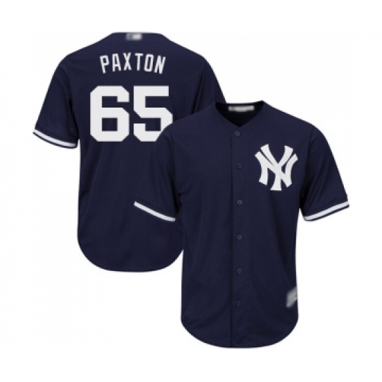 Men's New York Yankees #65 James Paxton Replica Navy Blue Alternate Baseball Jersey - Ujersey