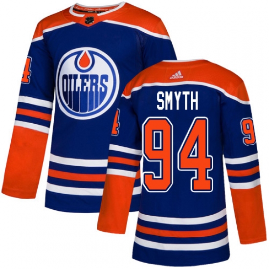 Youth Adidas Edmonton Oilers #94 Ryan Smyth Authentic Royal Blue Alternate NHL Jersey - Ujersey