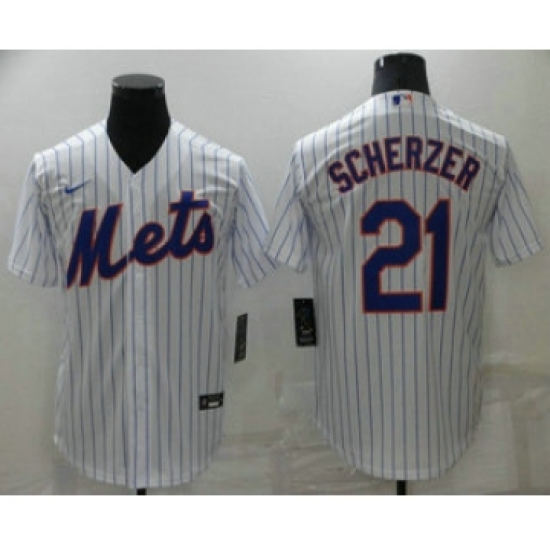 Men's New York Mets #21 Max Scherzer White Stitched MLB Cool Base Nike Jersey - Ujersey