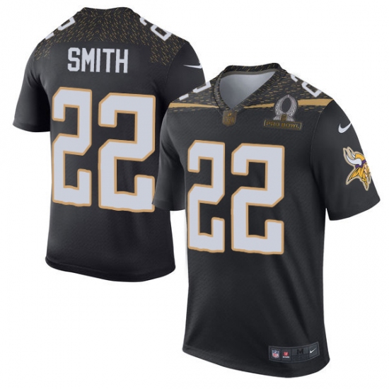 Men's Nike Minnesota Vikings #22 Harrison Smith Elite Black Team Irvin 2016 Pro Bowl NFL Jersey - Ujersey