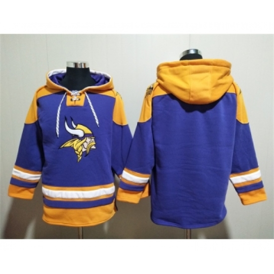 Men's Minnesota Vikings Blank Purple Yellow Ageless Must-Have Lace-Up Pullover Hoodie - Ujersey