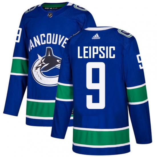Youth Adidas Vancouver Canucks #9 Brendan Leipsic Premier Blue Home NHL Jersey - Ujersey