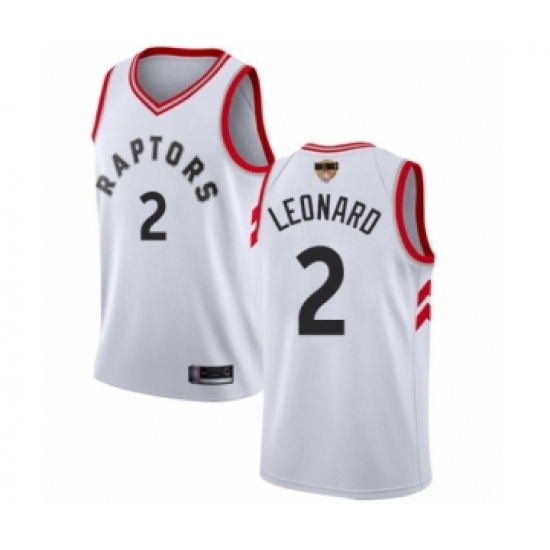 Men's Toronto Raptors #2 Kawhi Leonard Swingman White 2019 Basketball Finals Bound Jersey - Association Edition - Ujersey