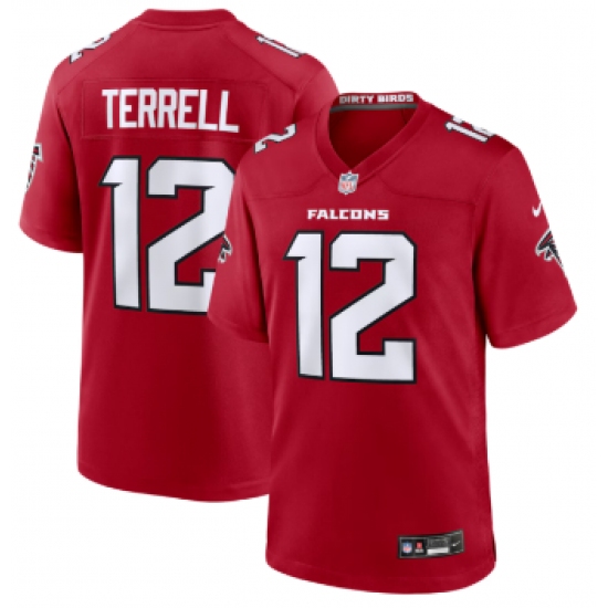 Men's Atlanta Falcons #12 Avieon Terrell Red Game Stitched Jersey