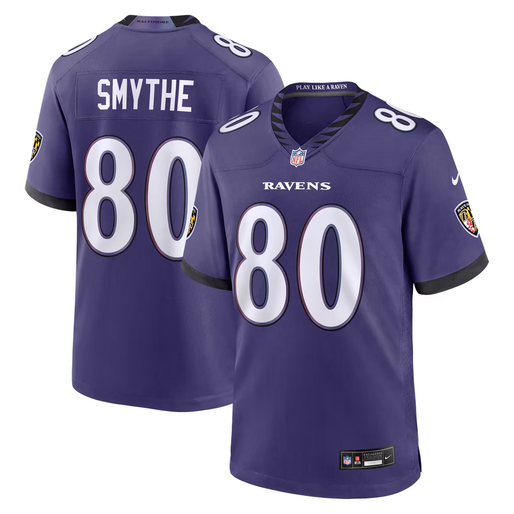 Men's Baltimore Ravens Durham Smythe Nike Purple Team Game Jersey - U-jersey