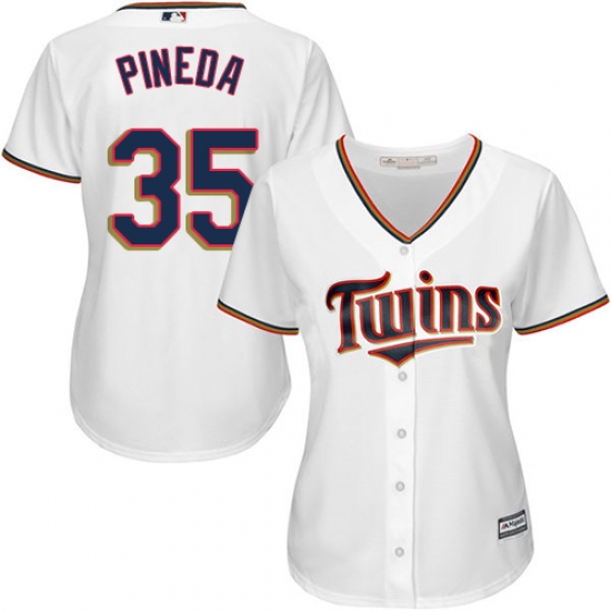 Women's Majestic Minnesota Twins #35 Michael Pineda Authentic White Home Cool Base MLB Jersey