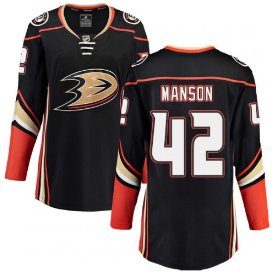 Women's Anaheim Ducks #42 Josh Manson Fanatics Branded Black Home Breakaway NHL Jersey - Ujersey