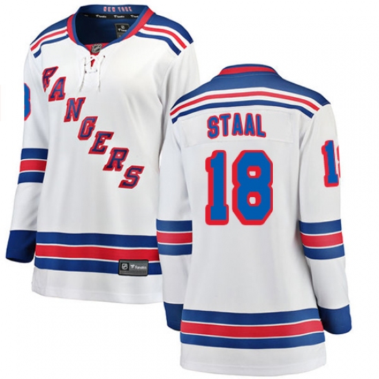 Women's New York Rangers #18 Marc Staal Fanatics Branded White Away Breakaway NHL Jersey - Ujersey