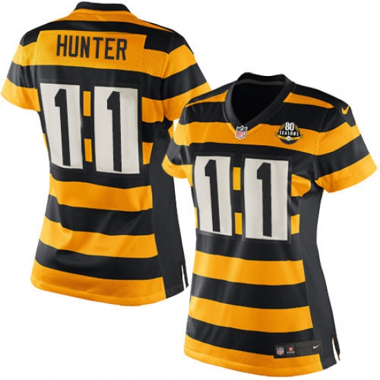 Women's Nike Pittsburgh Steelers #11 Justin Hunter Elite Yellow/Black Alternate 80TH Anniversary Throwback NFL Jersey - Ujersey