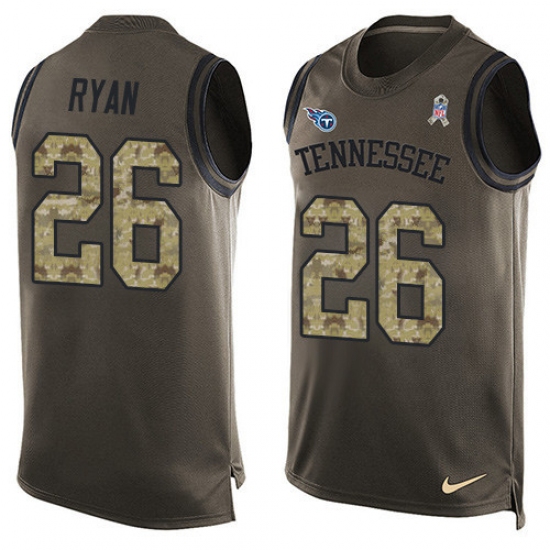 Men's Nike Tennessee Titans #26 Logan Ryan Limited Green Salute to Service Tank Top NFL Jersey - Ujersey