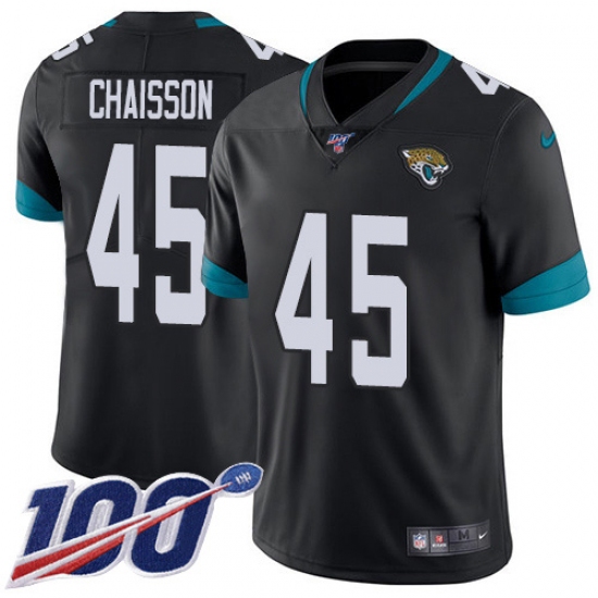 Youth Jacksonville Jaguars #45 K'Lavon Chaisson Black Team Color Stitched NFL 100th Season Vapor Untouchable Limited Jersey - Ujersey