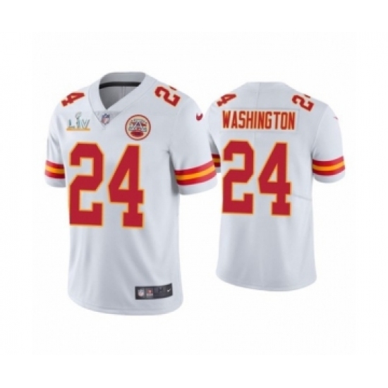 Men's  Kansas City Chiefs #24 DeAndre Washington White Super Bowl LV Jersey - Ujersey