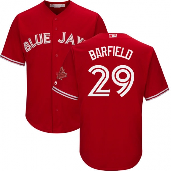 Youth Majestic Toronto Blue Jays #29 Jesse Barfield Authentic Scarlet Alternate MLB Jersey - Ujersey